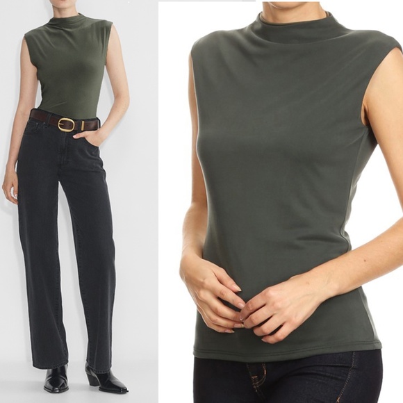 Sleek Sleeveless Slimming Mock Top - Picture 1 of 5